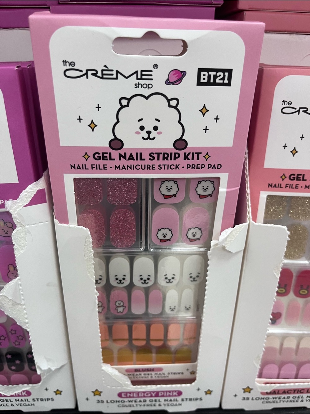 BT21 x The Crème Shop RJ Gel Nail Strip Kit - Pink White Gold - Picture 3 of 4
